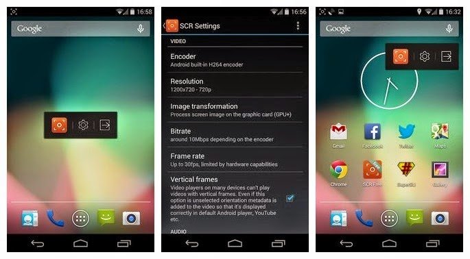 Взломанная версия SCR Pro для Android – видеозапись действий на экране